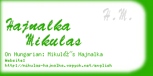 hajnalka mikulas business card